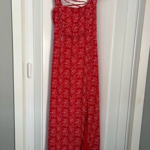 Red Floral Maxi Dress